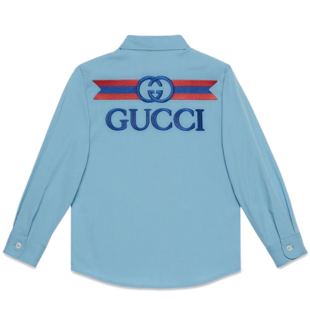 Brand new with tags Gucci kids Blue Dress Shirt Classic Design size 8